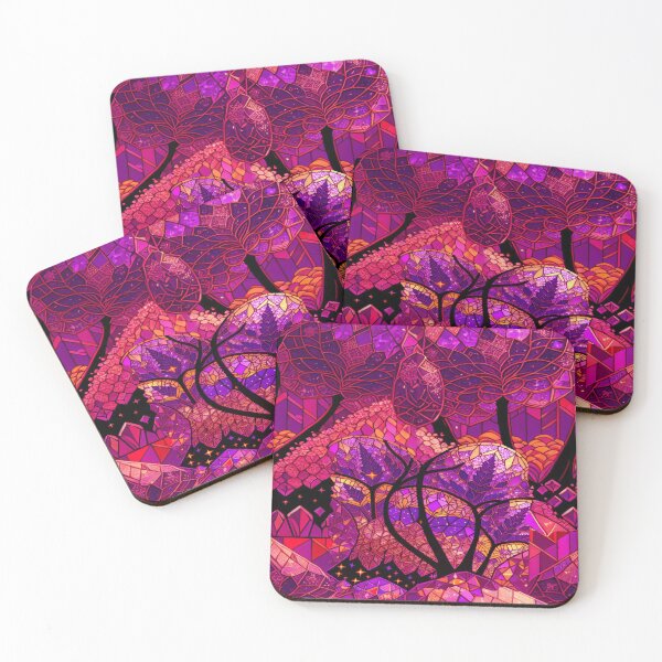 Item preview, heart  herbs, viva magenta, stained glass, hot summer designed and sold by Maria Mihailova.