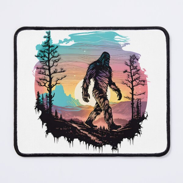 Item preview, Bigfoot, Sasquatch walking during a vibrant sunset. designed and sold by ihartDesigns.
