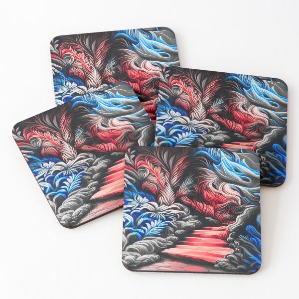 Item preview, Stairs Through Flame and Nature in Red, Grey, Blue designed and sold by WitchyWare.