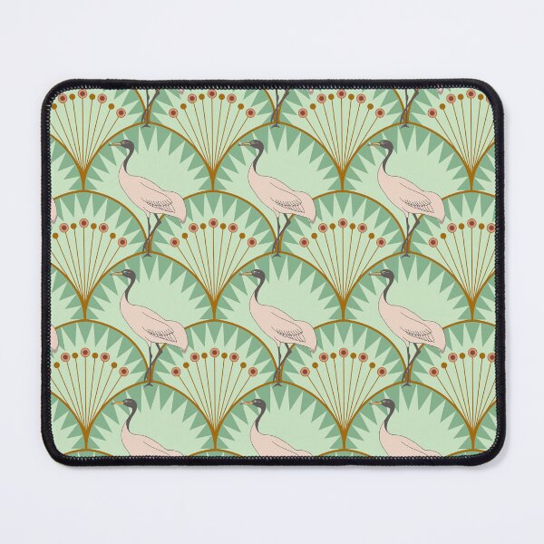 Item preview, Art Deco Cranes-Green designed and sold by Sarah Melendez.