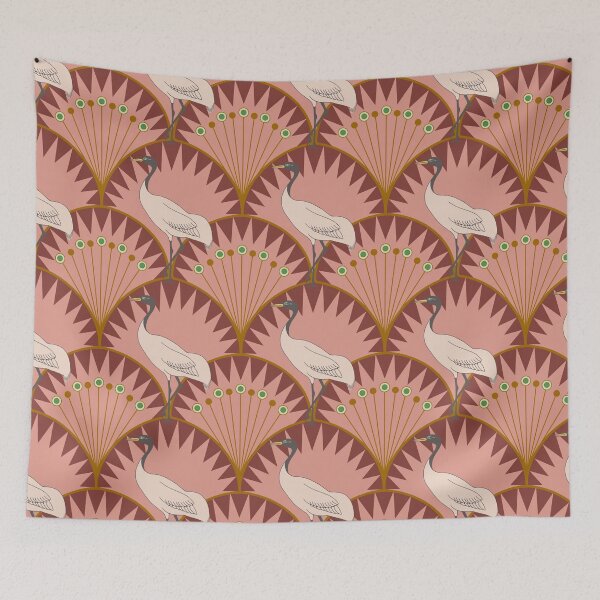 Item preview, Art Deco Cranes-Red designed and sold by Sarah Melendez.