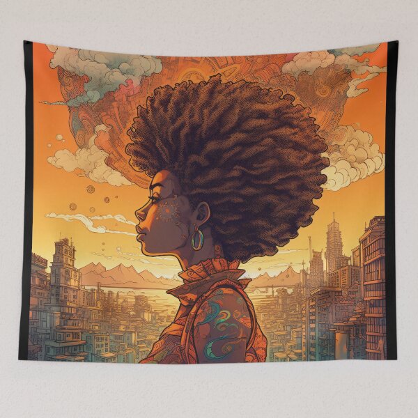 Artikelvorschau, Afro-Latina Sunset City entworfen und verkauft von MidJourneymen.