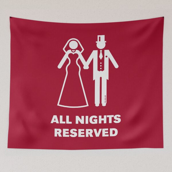Item preview, All Nights Reserved (Bride / Groom / Honeymoon / White) designed and sold by MrFaulbaum.