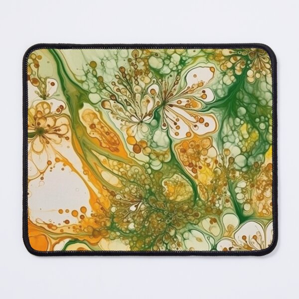 Item preview, Green and Yellow Acrylic Ink Pour designed and sold by IntrepidPanda.