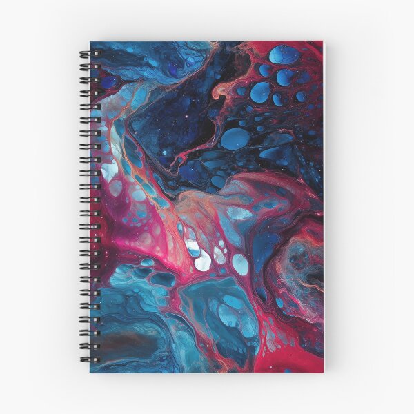 Artikelvorschau, Blue and Red Galaxy Acrylic Pour entworfen und verkauft von IntrepidPanda.