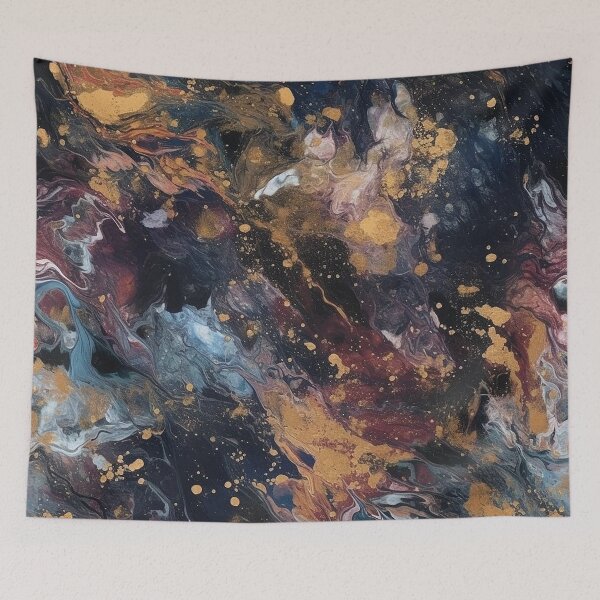 Item preview, Blue, Purple, and Gold Galaxy Acrylic Pour designed and sold by IntrepidPanda.