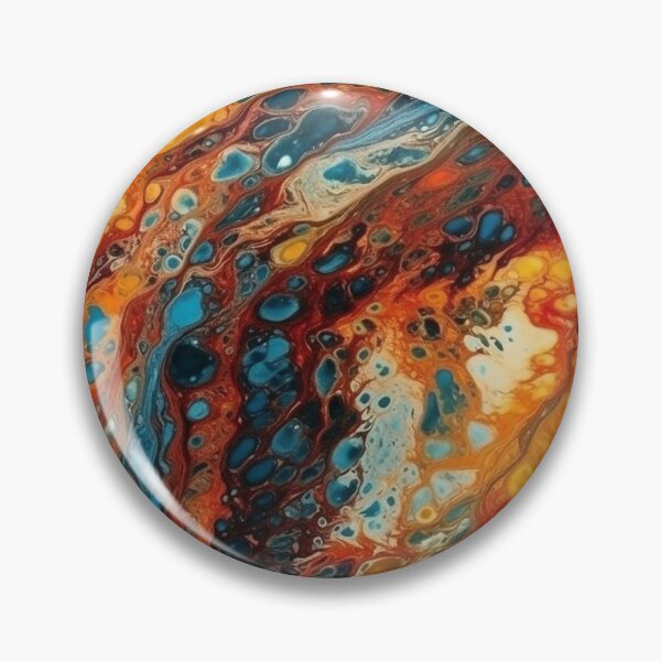 Artikelvorschau, Blue and Orange Acrylic Pour entworfen und verkauft von IntrepidPanda.