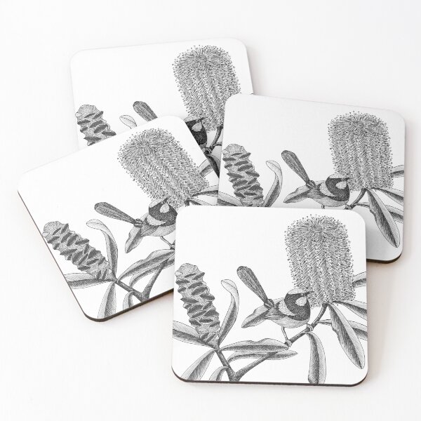 Item preview, Fairywren and Banksia designed and sold by Rebecca Westlund Artist.