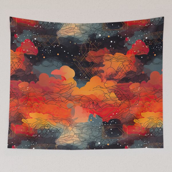Item preview, Geometric fiery clouds designed and sold by etherElric.