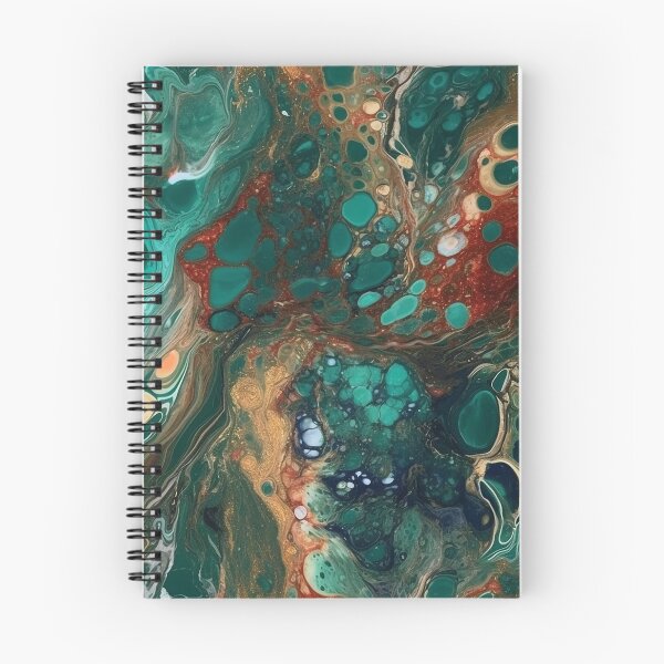 Aperçu de l'œuvre Malachite and Rust Acrylic Pour créée et vendue par IntrepidPanda.
