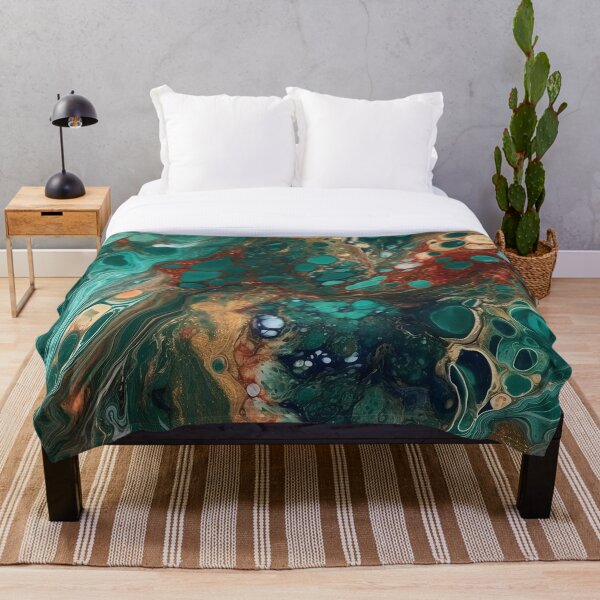 Artikelvorschau, Malachite and Rust Acrylic Pour entworfen und verkauft von IntrepidPanda.