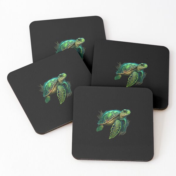 Item preview, green vector turtle floating designed and sold by Midnight Kadama Studio.