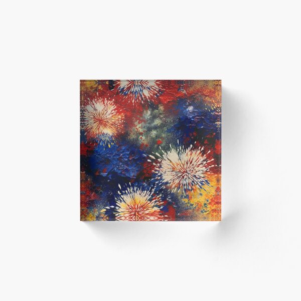 Aperçu de l'œuvre Acrylic Fireworks créée et vendue par IntrepidPanda.