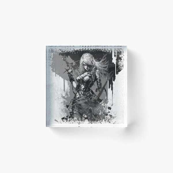 Item preview, ROCKER GIRL LEATHER SUIT SPLASH ELECTRIC GUITAR DESTROYER designed and sold by ogirdorgraphics.