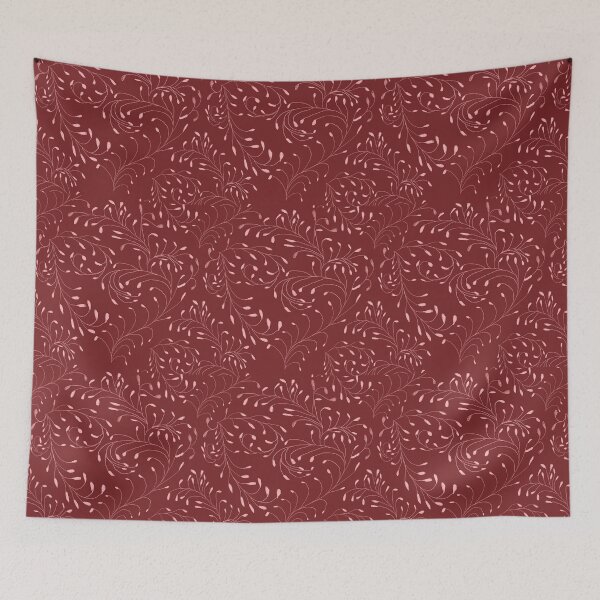 Aperçu de l'œuvre Motif de feuilles et de vignes roses et rouges créée et vendue par bloomingvine.