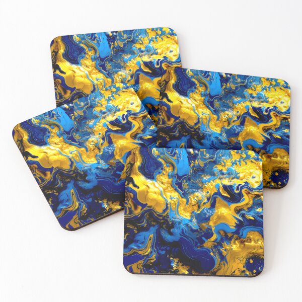 Item preview, Royal Gold & Sapphire – Abstract Luxury Fluid Art designed and sold by Highlandkings.