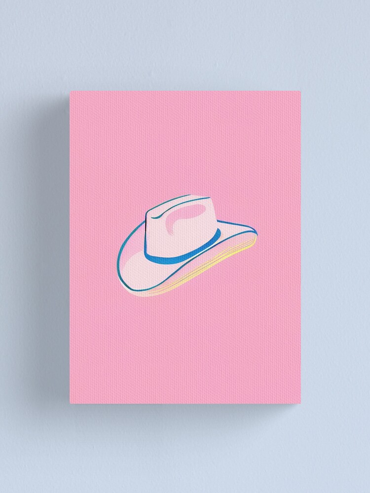 Timeless Western Cowboy Hat Pink Vintage Style Art Canvas Print