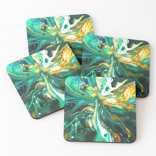 Item preview, Emerald Energy Burst – Abstract Fluid Art Explosion designed and sold by Highlandkings.