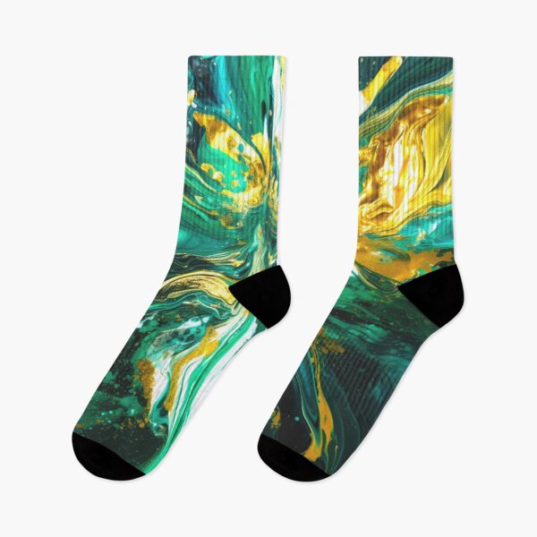 Item preview, Emerald Energy Burst – Abstract Fluid Art Explosion designed and sold by Highlandkings.