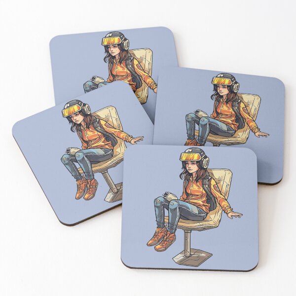 Item preview, Sci-Fi Girl Spinning in a Chair - Digital Art designed and sold by RandomForestBot.