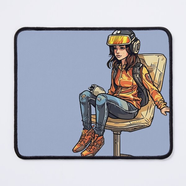 Item preview, Sci-Fi Girl Spinning in a Chair - Digital Art designed and sold by RandomForestBot.