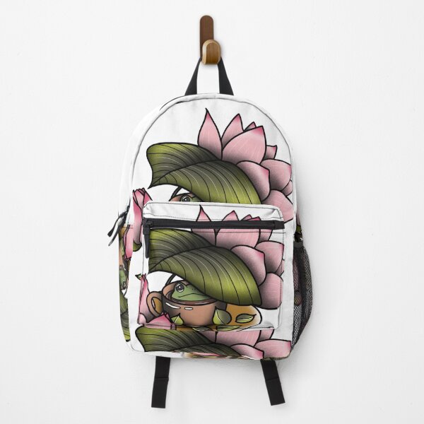 Item preview, cute frog in a teacup with leaves and lotus' designed and sold by gabbynrodriguez.