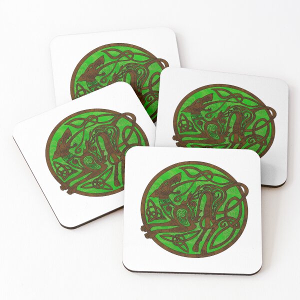 Item preview, Celtic Hound Dark Wood Green Inlay Good Boy  designed and sold by Donkjonk.