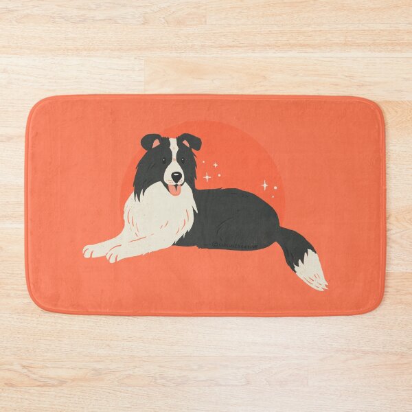 Item preview, Border Collie illustration in red designed and sold by CircusCreative.