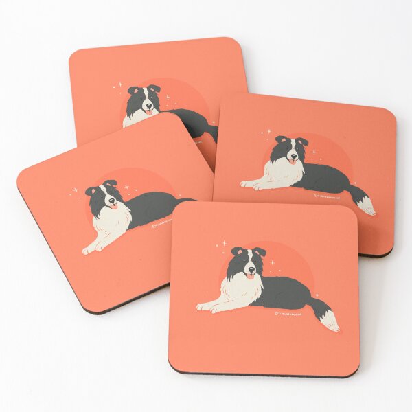 Item preview, Border Collie illustration in red designed and sold by CircusCreative.