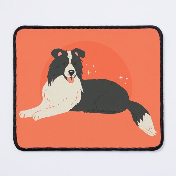 Item preview, Border Collie illustration in red designed and sold by CircusCreative.