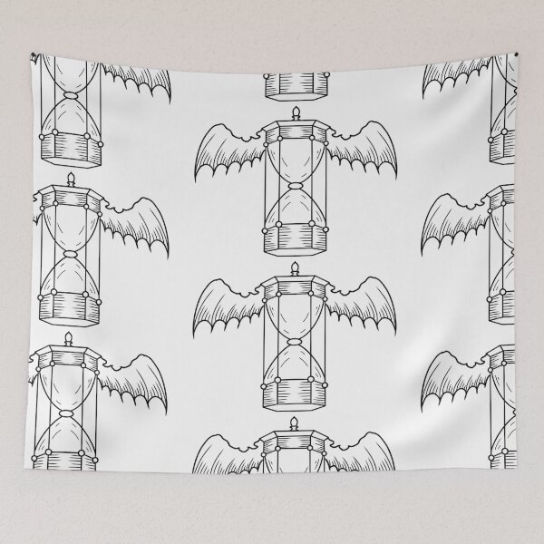 Item preview, vintage style hourglass with bat wings designed and sold by gabbynrodriguez.