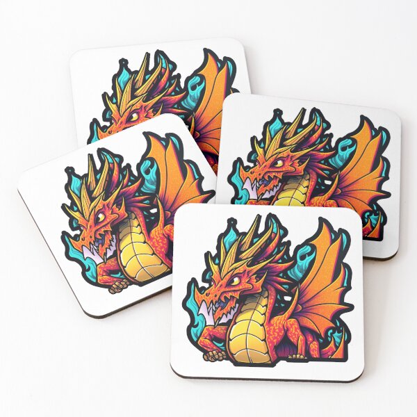 Item preview, Angry cartoon fire dragon designed and sold by Stickermagician.