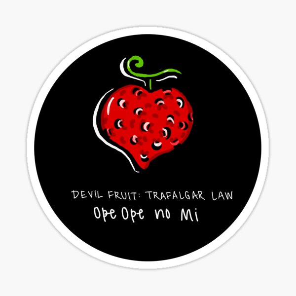 one piece ope ope no mi, op op fruit. Sticker for Sale by daegan0