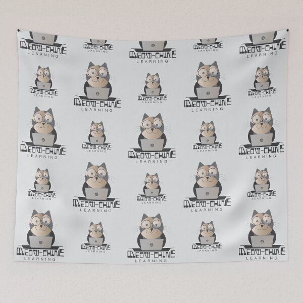 Item preview, Meow-chine Learning, Brown Cat With Laptop designed and sold by iamKaye.