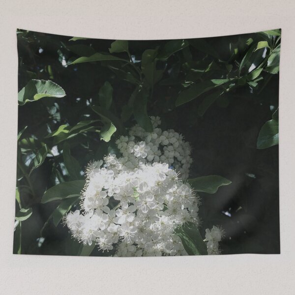 Item preview, white flowers with green leaves designed and sold by SnappedbyRivka.