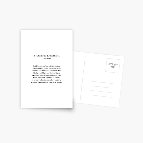 Item preview, He Wishes for the Cloths of Heaven - William Butler Yeats Poem - Typewriter Print - Literature designed and sold by Studio Grafiikka.