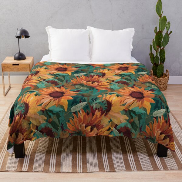 Item preview, Van Gogh-Inspired Sunflower Pattern - Textured Background and Expressive Strokes designed and sold by TopArtsy.