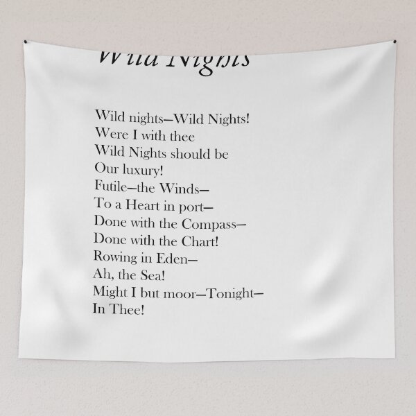 Artikelvorschau, Wild Nights - Emily Dickinson Poem - Literature - Minimal Print entworfen und verkauft von Studio Grafiikka.