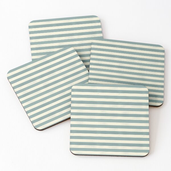 Item preview, Cambridge Blue and Cream Horizontal Stripes designed and sold by StickeryPickery.