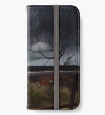 Cat walking the fence. iPhone Wallet/Case/Skin