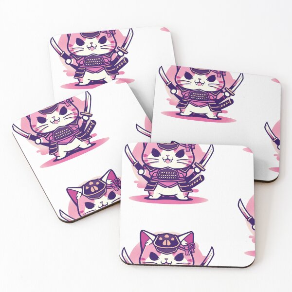 Item preview, Samurai Whiskers - Fearless Cat Samurai Sticker for Warriors at Heart designed and sold by Cute Critters Stickers.