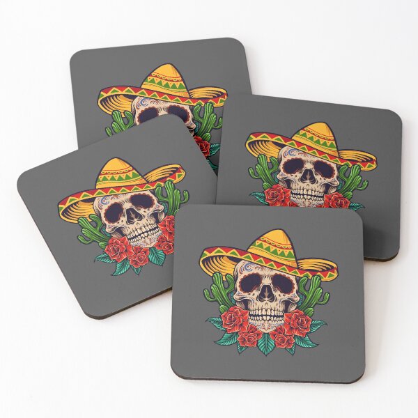 Item preview, Cinco de Mayo skull and roses designed and sold by SushiAnn.