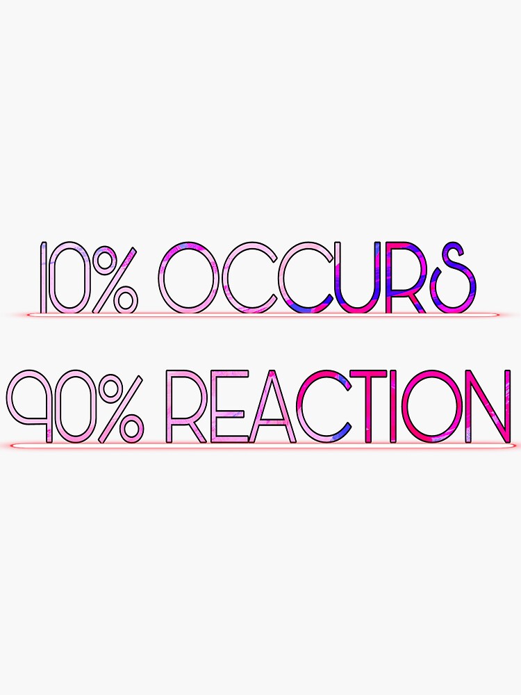 Thumbnail 3 of 3, Sticker, 10%OCCURS 90% REACTION PURPLE COLOURFUL designed and sold by Semapemodiba.