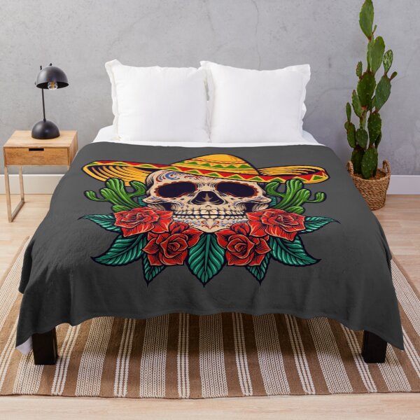 Item preview, Cinco de Mayo skull and roses designed and sold by SushiAnn.