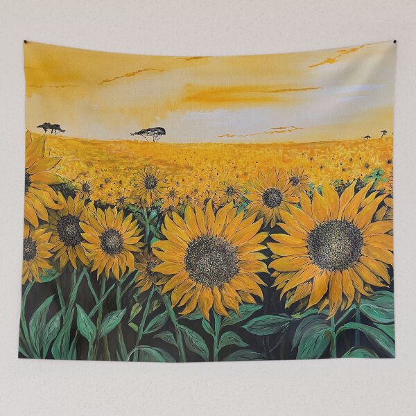 Item preview, Painted Fields of Golden Sunflowers designed and sold by Nicola Morgan.