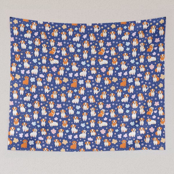 Aperçu de l'œuvre Chiots colorés mignons - modèle sans couture créée et vendue par MtWoodsonSales.