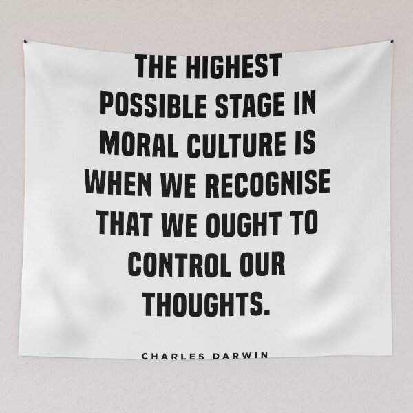 Aperçu de l'œuvre Charles Darwin Quote - Control Your Thoughts 1 - Motivational créée et vendue par Studio Grafiikka.