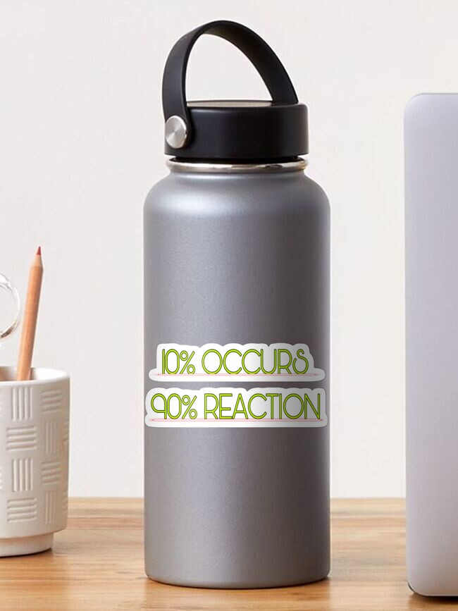 Thumbnail 1 of 3, Sticker, 10% OCCURS 90% REACTION / GREEN COLOUR designed and sold by Semapemodiba.