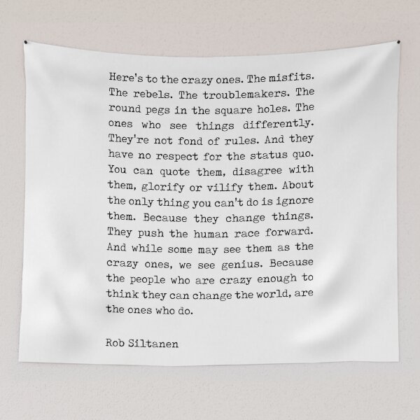 Item preview, Here's to the crazy ones - Rob Siltanen - Typewriter Quote Print 1 designed and sold by Studio Grafiikka.