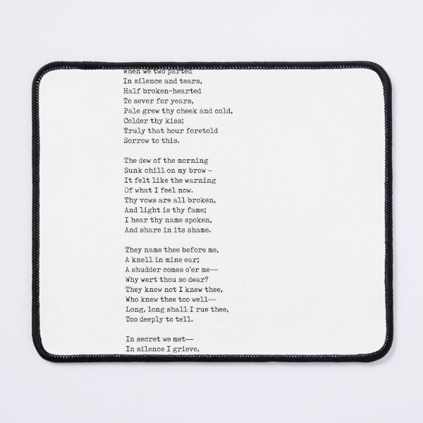 Item preview, When We Two Parted - Poem by George Gordon Byron - Literary Print - Typewriter 1 designed and sold by Studio Grafiikka.
